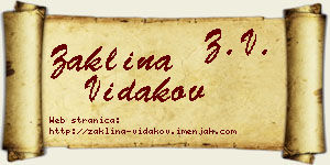 Žaklina Vidakov vizit kartica